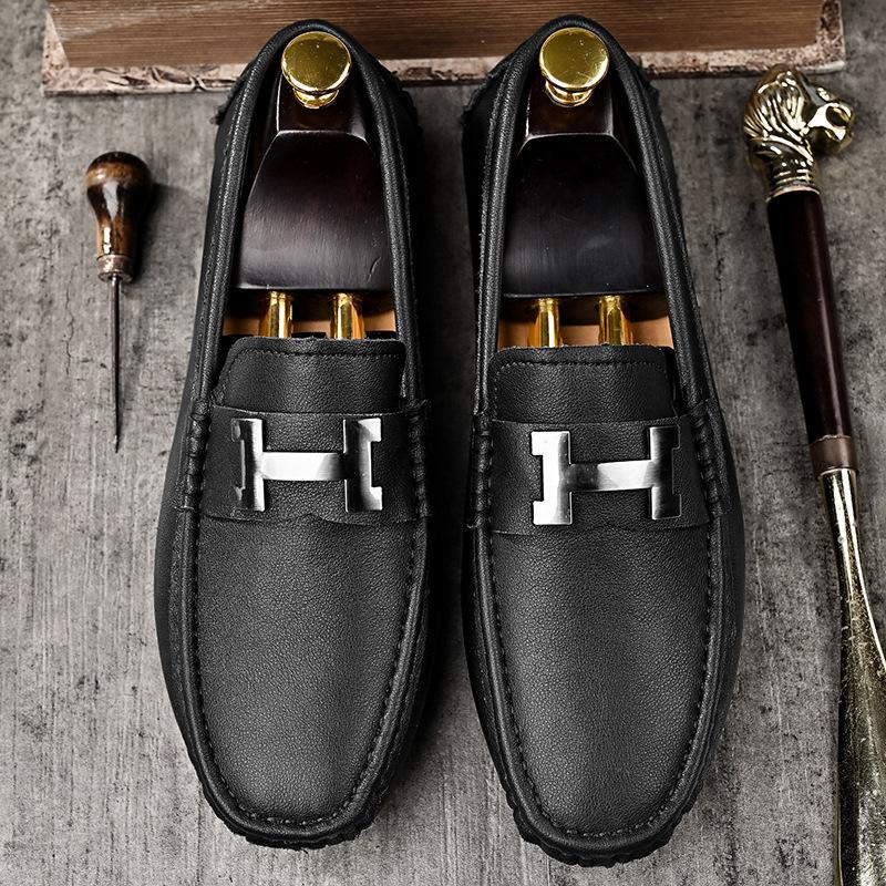Summer Amazon Large Size Hot-selling Versatile Casual Doudou Men's Leather Shoes British Outdoor Four-season Leather Shoes