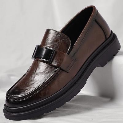 Neue lässige Lederschuhe Herren Trendige Business-Formelle Kleidung Lederschuhe Slipper Gummi Büro Loafer Weiche Sohle Herrenschuhe