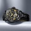 OLEVS Automatic Men’s Wristwatch Multi-Calendar Moon Phase 3 ATM Waterproof Business Classic Luxury Black-A Dial Retro