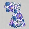 Women Plus Size Two Piece Floral Printed Set Short Sleeve Tie Front Shrug Strappy Flared Dress