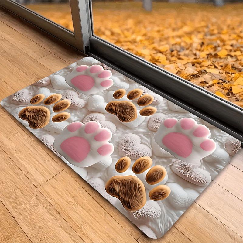 Soft plush cat claw print pad, pink and brown claw design