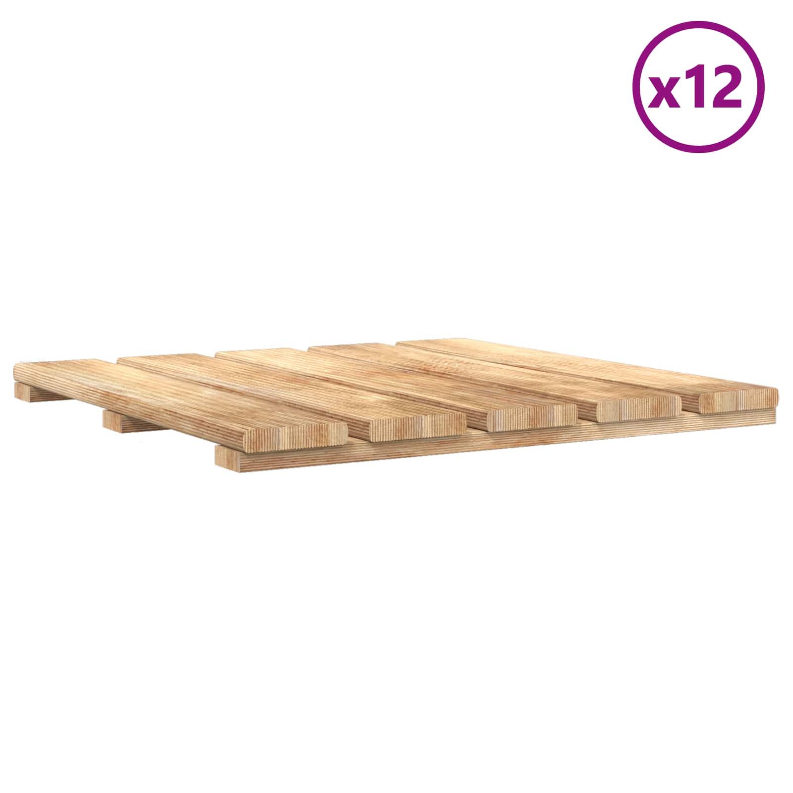 Terrassenfliesen-Set 12 Stück Braun 50 x 50 cm