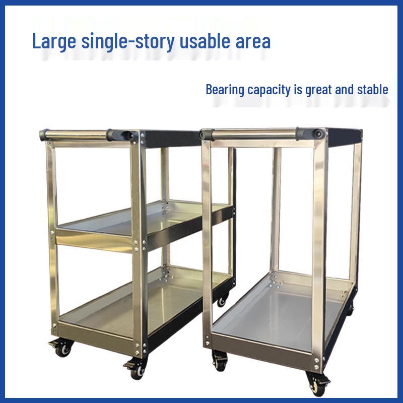 Stainless Steel Three-Tier Mobile Tool Cart for Auto Repair Shop Two-layer Standard