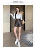 Women's High-Waist Leather Shorts - Slimming A-Line, Wide-Leg, Korean Style for Autumn/Winter 2023
