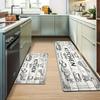 Crystal Velvet Farmhouse Kitchen Letter Print Runner Mat Set Waterproof Anti Slip Absorbent Floor Rug Home Decor Gift