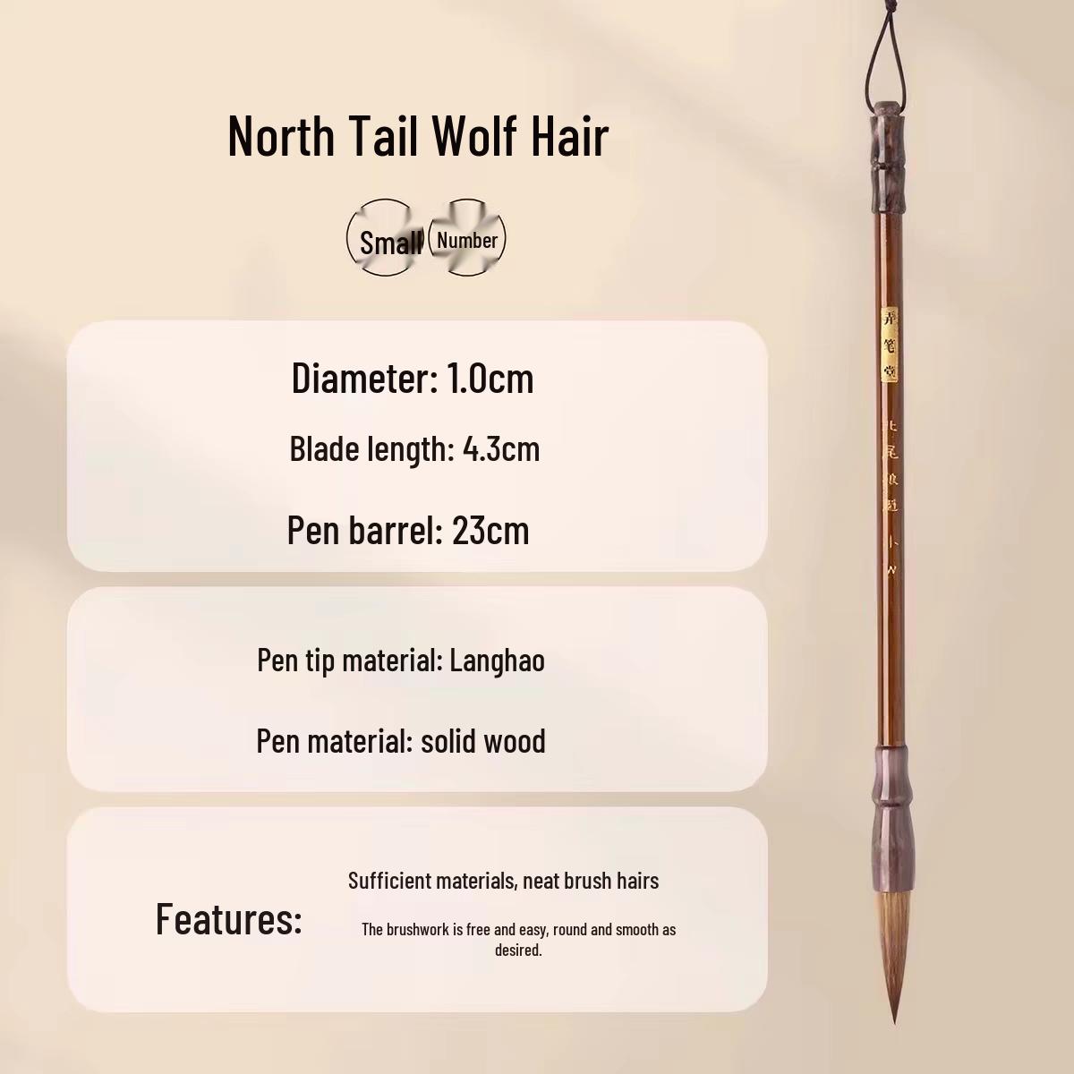 Large Soft Calligraphy Brush with Wolf Hair - Ideal for Beginners in Chinese Painting and Medium Kai Xing, Shu Kai, and Zhuan Shu Styles