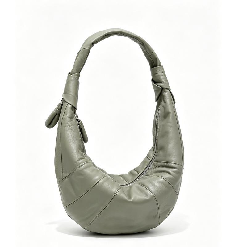 New Sheepskin Croissant Bag Niche Design Lazy Wind Croissant Bag Premium Commuter Leather Portable Shoulder Bag Women