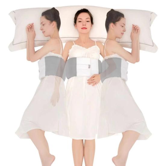 Sovande Ländryggsstödskudde Ergonomisk Andningsbar 360 Grader Smärtlindring för Nedre Ryggen Midjekudde Justerbar Sängryggstödskudde