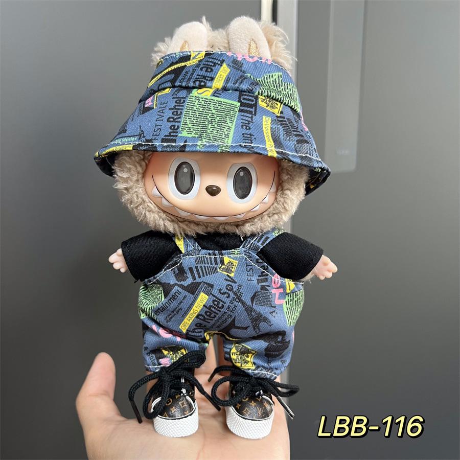 Can Wear Baby Clothes, Enamel Labubu 17cm Dolls Cute Dress-up Casual Suits Skirts Plush Clothes