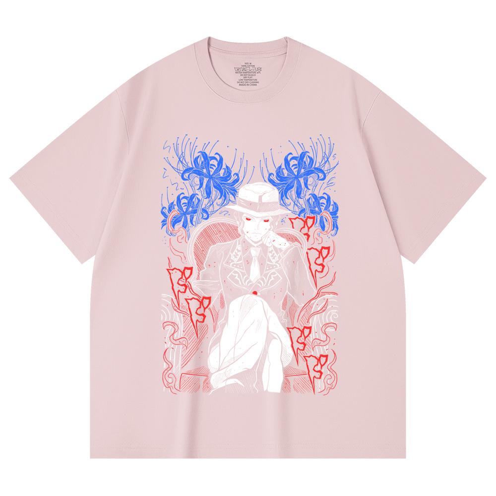 230 Gsm 100% Cotton Demon Slayer V38 Muzan Print Unisex Heavy Cotton T Shirt