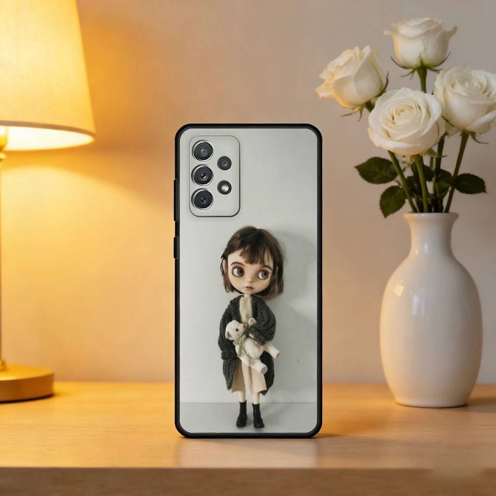 Fashion Doll Blythe Phone Case For Samsung Galaxy A73,A72,A71,A70,A53,A52,A51,Soft Silicone Black Cover