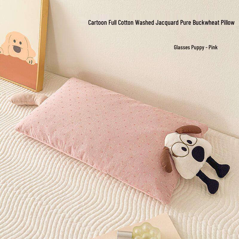 Pure Cotton Children s Buckwheat Hull Neck Support Pillow for Side Sleepers