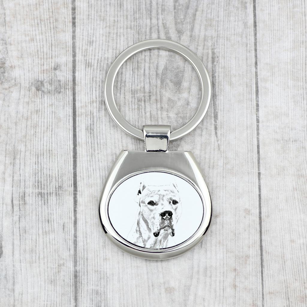 Dogo Argentino - Keychain with a Dog, Keychain with a Print, Personalized Pendant from the Art-Dog Brand