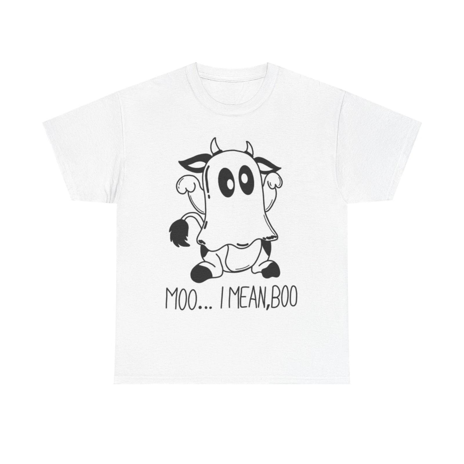Men s and Women s T-shirts Moo I Mean Boo Funny Cow XXL