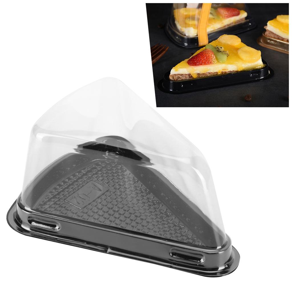 100Pcs Plastic Packing Box Triangular Cake Box Container for Pastry Bakery Dessert
