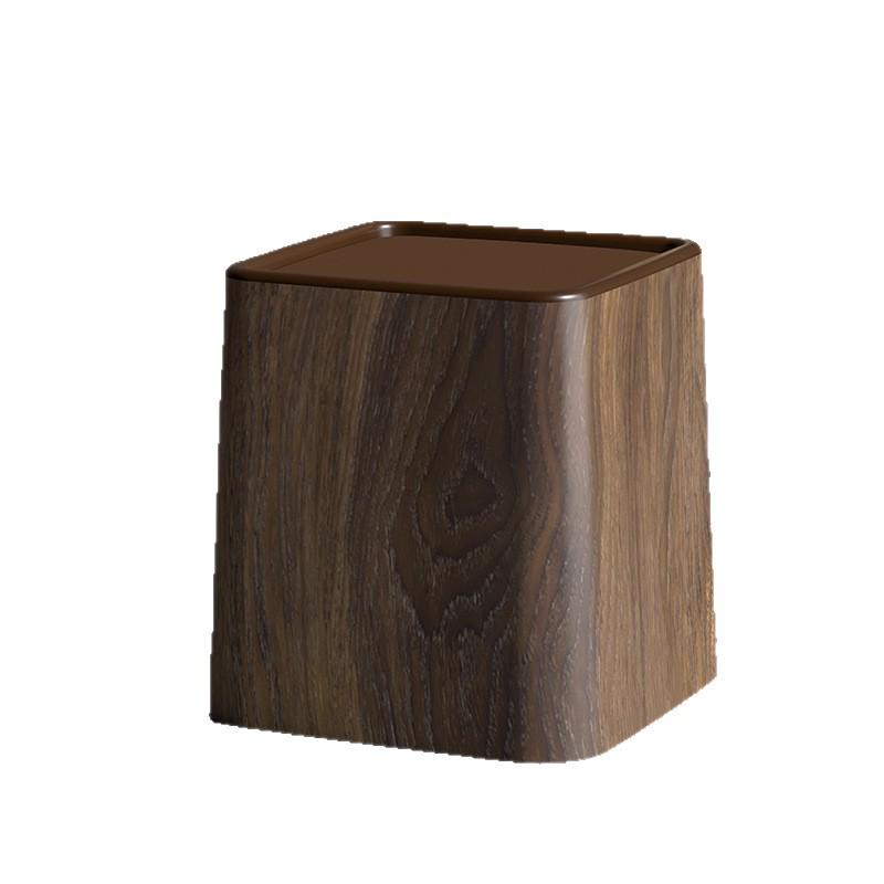 Compact Retro Wood Grain Double-Sleeve Trash Can for Home & Kitchen