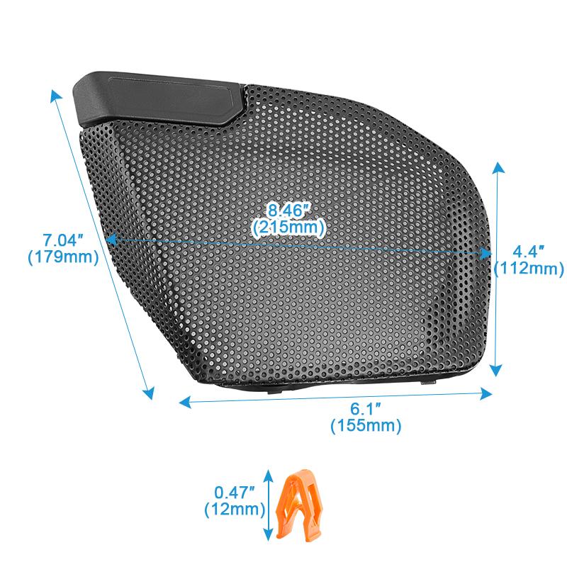 Grelhas de Alto-falante Laterais Pretas para Motocicleta Tampa de Buzina Malha de Acabamento Para Harley Touring CVO 112 117 Road Glide Street Glide 2026 2026 2026