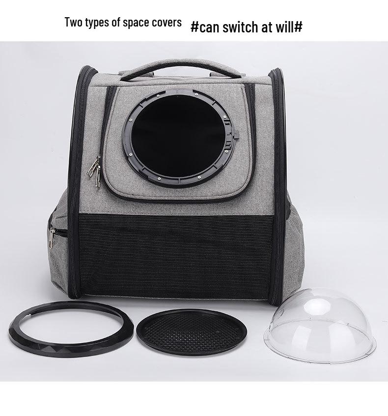 Breathable Transparent Cat Backpack with Detachable Double-Shoulder Design