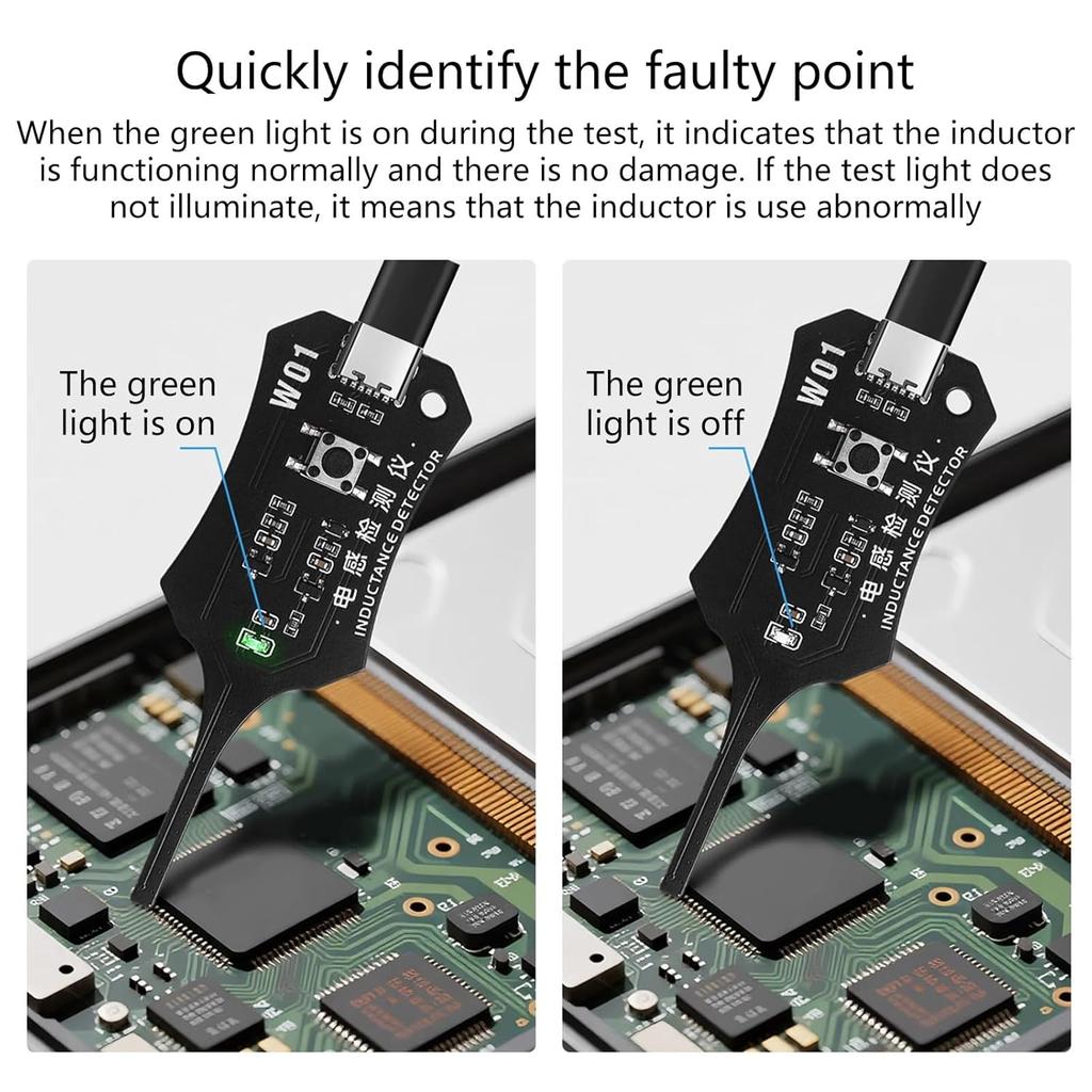 W01 Inductance Detector Tester High Precision Electromagnetic Induction Fault Checker Tools for Phone PCB Motherboard Repair