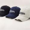 Wash Cotton Baseball Cap With Distressed Brims And-Pink