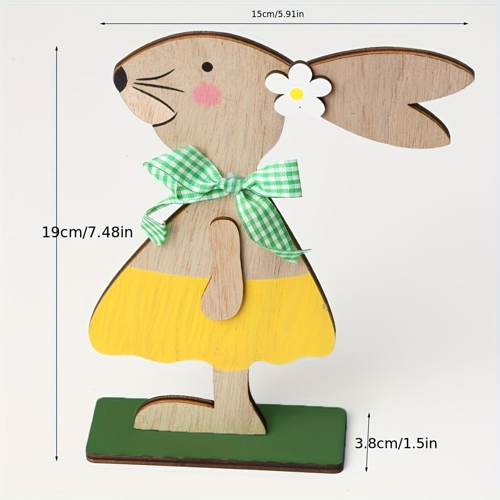 1 Set Wooden Easter Bunny Decor Ornament - New Scandinavian Style Home Craft Gift Ornament