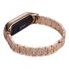 For Xiaomi Mi Band 5 6 Rhinestone Decor Smart Watch Band Three Bead Metal Wrist Strap
