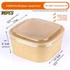 10Pcs Disposable Lunch Box Kraft Paper Square Lunch Box Fast Food Packing Boxes Paper Bowls With Lid Household Bento Boxes
