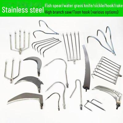 Fruit Picker & Garden Tools Set: Sickle, Hook, Rake, Saw, Fishing Gear