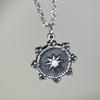 Glory_Arden [Unisex] Surgical Steel Opal Stone Snowflake Shape Vintage Necklace/Ghmn-483