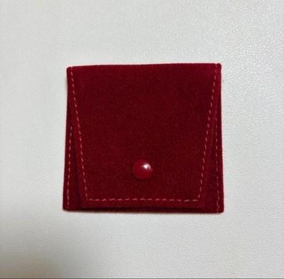 Cartier Classic Red Suede Jewelry Pouch Case Authentic 2.8x2.8 Inches