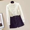Fashionable Autumn and Winter Shirt with Floral Lace and Bodycon Blouse for Women
