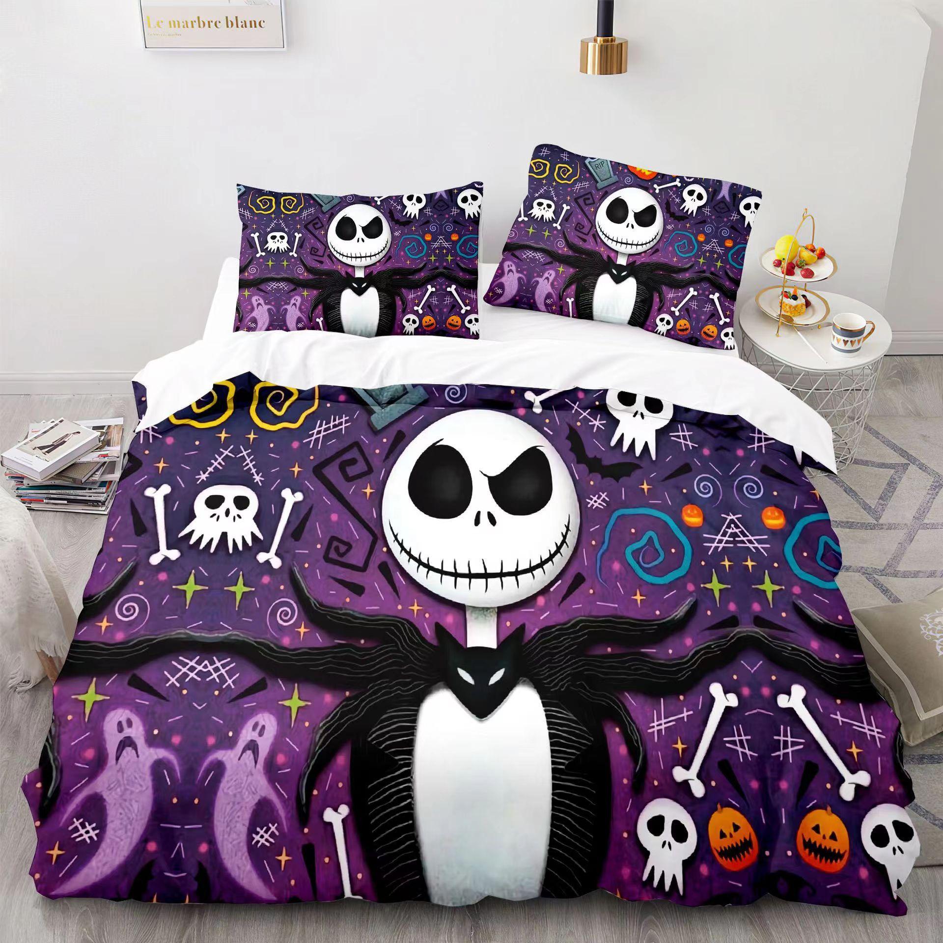 

Christmas Horror Night 3D Digital Printing Three-Piece Set, Bedding 90*190