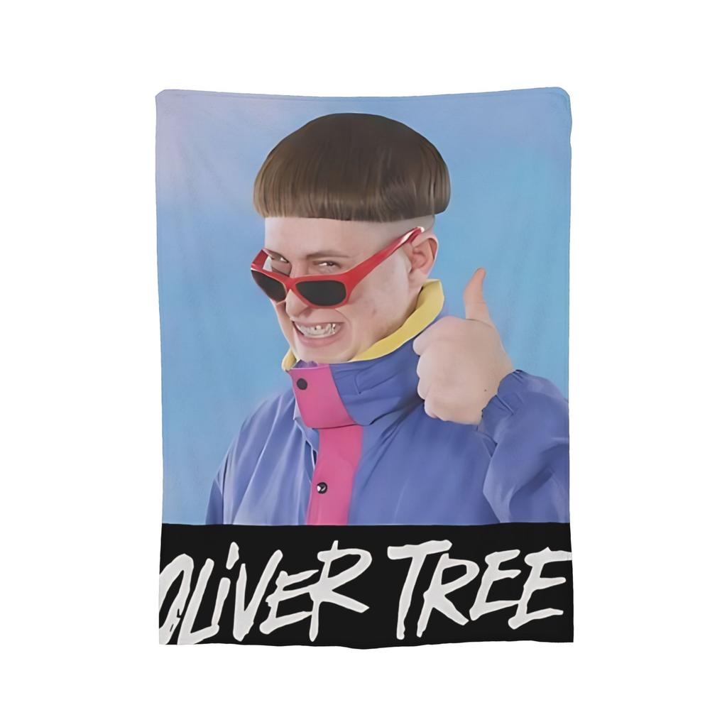Oliver Tree Doodle Design Wool Blanket Funny Throw Blankets for Home xcm Quilt