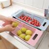 Adjustable Dish Drainer Sink Drain Basket Washing Vegetable Fruit Plastic Drying Rack Kitchen Accessories Storage Organizer Tool