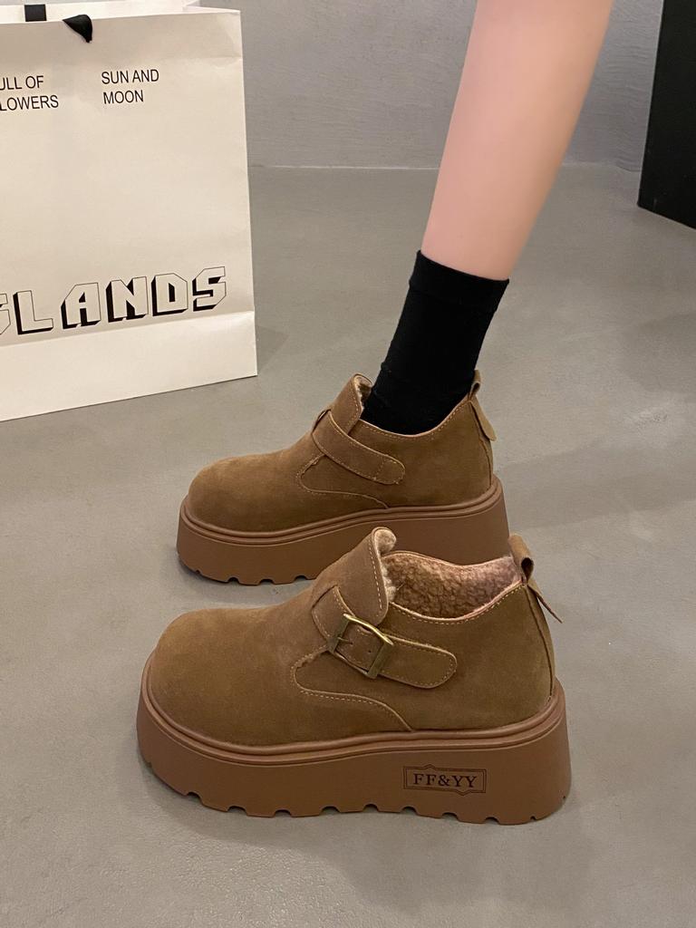 Women's Velvet Boken Shoes 2025 New Winter Warm Cotton Shoes Short Boots for Women