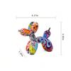 1pc Colorful Resin Balloon Dog Sculpture,Home Decor Small Statue,Resin Balloon Dog Desktop Decor For Office, Balloon Dog Decor,Graffiti,Surprise Gift