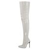 Fashion FHC 11cm Thin Heel Women Thigh High Boots, Over The Knee Long Botas,Pointed Toe,Side Zip,34-48,Black,White,Red,Purple,Dropship