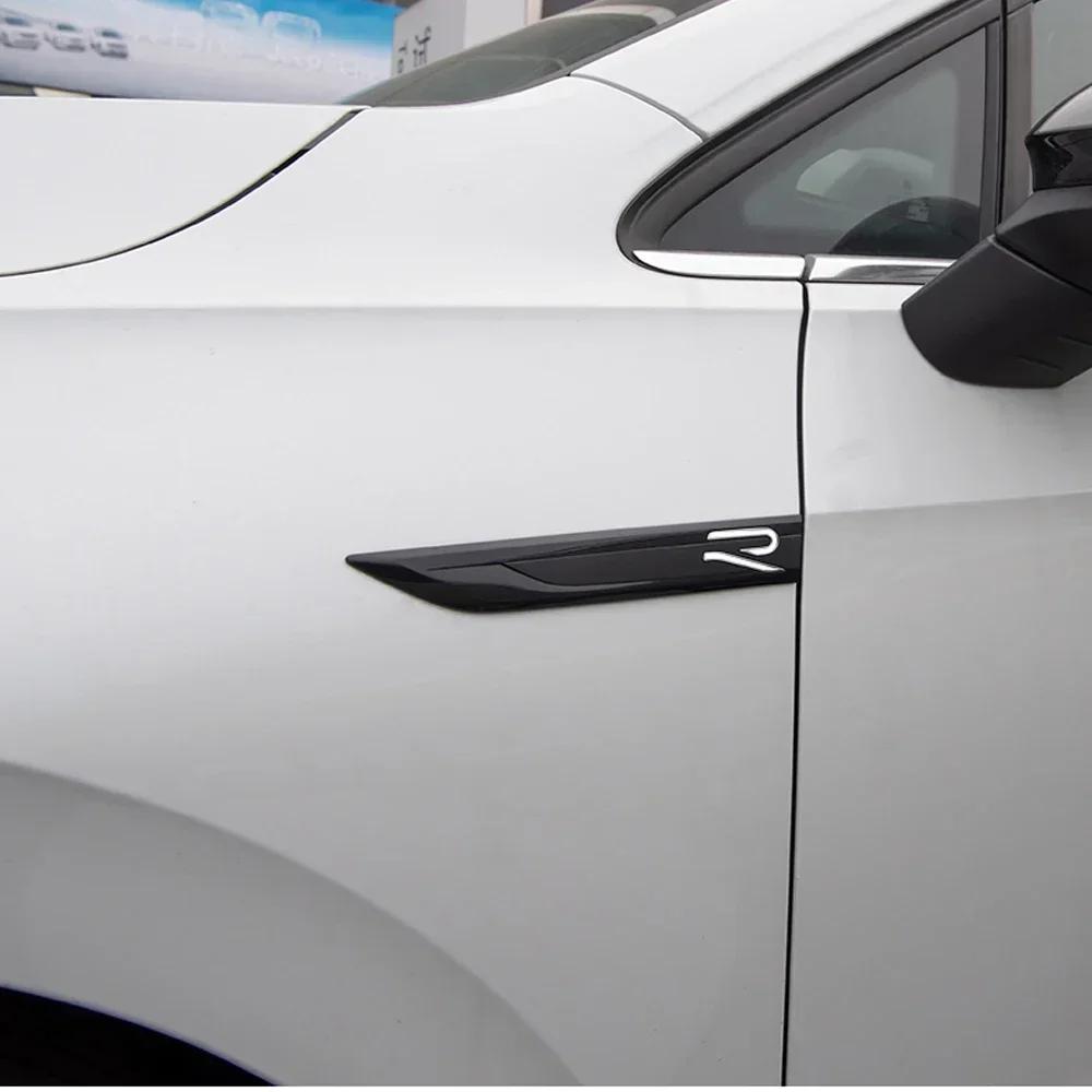 BPN1 2025 Hot 2pcs ABS R Logo Car Fender Side Wing Emblem Badge Sticker For Volkswagen VW Golf 5 6 7 Passat B6 B8 Tiguan R Line GTI P ly2