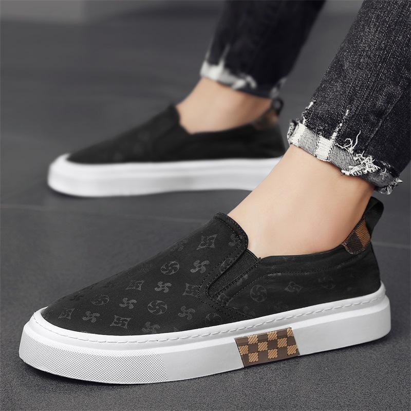 Fashion Black Men's Canvas Shoes Versatile Summer Breathable Non-slip Casual Youth Old Beijing Board Shoes