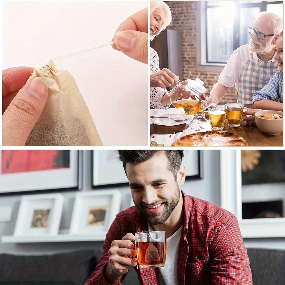 300pcs Drawstring Filter Paper Bags for Coffee Tea Natural Biodegradable Disposable Brewer Empty Tea Infuser Bag Set for Brewing