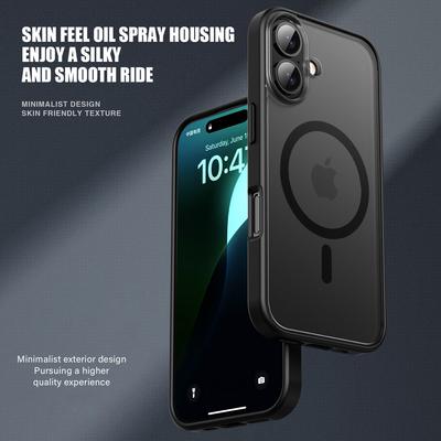 For iPhone 16 Case Matte PC+TPU Phone Cover Compatible with MagSafe