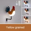 LED Rooster Wall Light USB Rechargeable Cordless Cock Lamp Decorative Animal Lightings for Corridor Living Room Foyer Bedroom