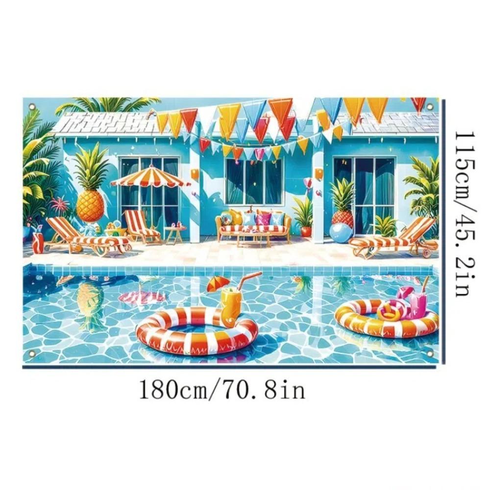 Pineapple Parasol Summer Beach Backdrop Tropical Theme Seaside Backdrop  Gender Reveal