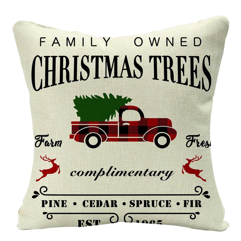 New Christmas Pillow, Linen Waist Pillow Case, Festive Home Sofa Decoration Pillow Cushion Cover