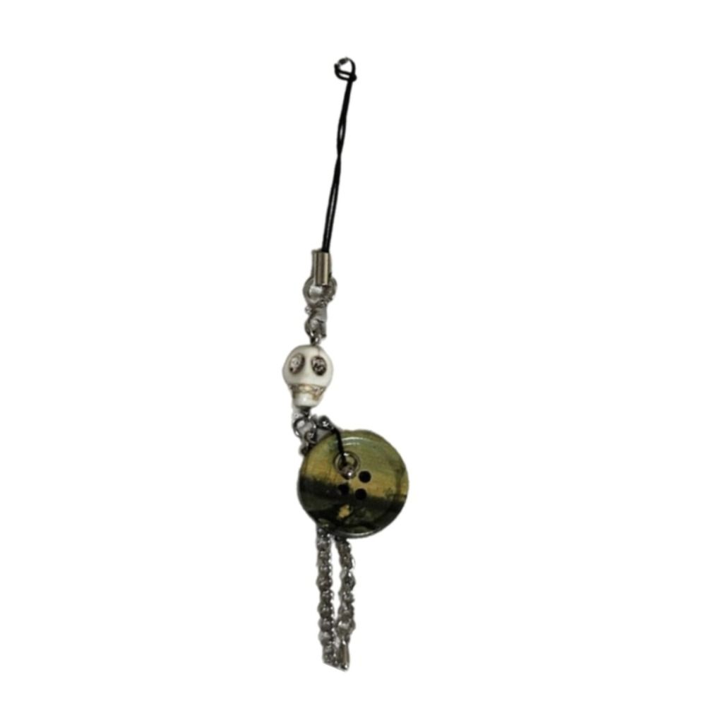 Phone Charm Y2K Phone Chain Bag Decoration Phone Lanyards Skull Button Pendant  Jewelry Gift