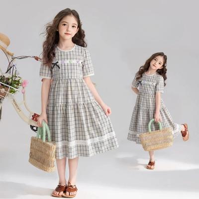 Sweet Girl's Dress - Summer Children's Fashionable Checkered Dress
