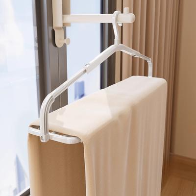 1pc Foldable Retractable Clothes Hanger With Non Slip PP Coating For Home Bathroom Space Saving Towel And Sheet Drying
