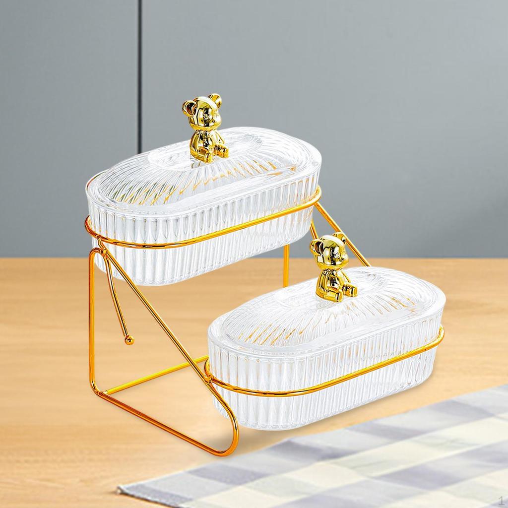 Dessert Platter with Lid for Cakes And Dried Fruits Serving