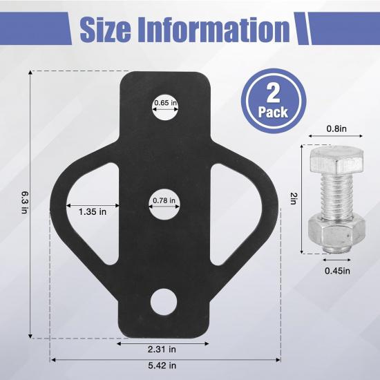 3-Way Trailer Hitch Adapter, Steel Hook Mounting With Bolts, Suitable For ATV Lawn Mower Golf Cart Yard Cart Garden Tractor Flat Towing Ball