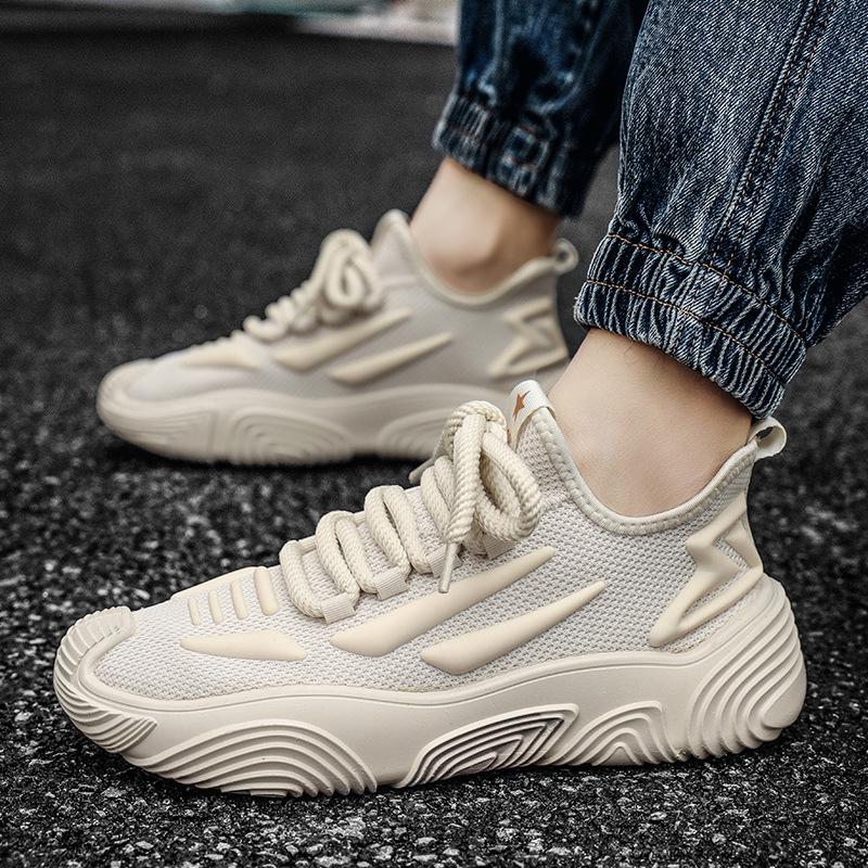 Men Shoes 2024 Summer Mesh Breathable Casual Running Shoes Lightweight Comfortable Sneaker Work Man Thick Bottom Mesh Shoes